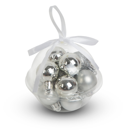 Produse de Crăciun - Set decorațiuni de brad - argintii - 12 buc / set