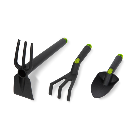Unelte de grădină - Set instrumente de grădină - cazma, greblă, sapă - plastic - 3 buc