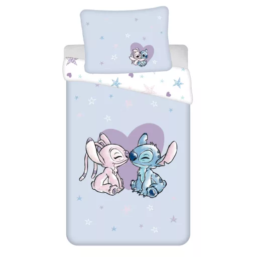 Lilo&Stitch - Set lenjerie de pat 2 piese copii Stitch Heart, 140×200 cm
