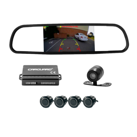 Mașina din garaj - Set senzori de parcare cu camera video și ecran în oglinda retrovizoare - Carguard