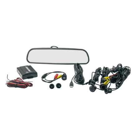 Set senzori de parcare cu camera video și ecran în oglinda retrovizoare - Carguard [1]