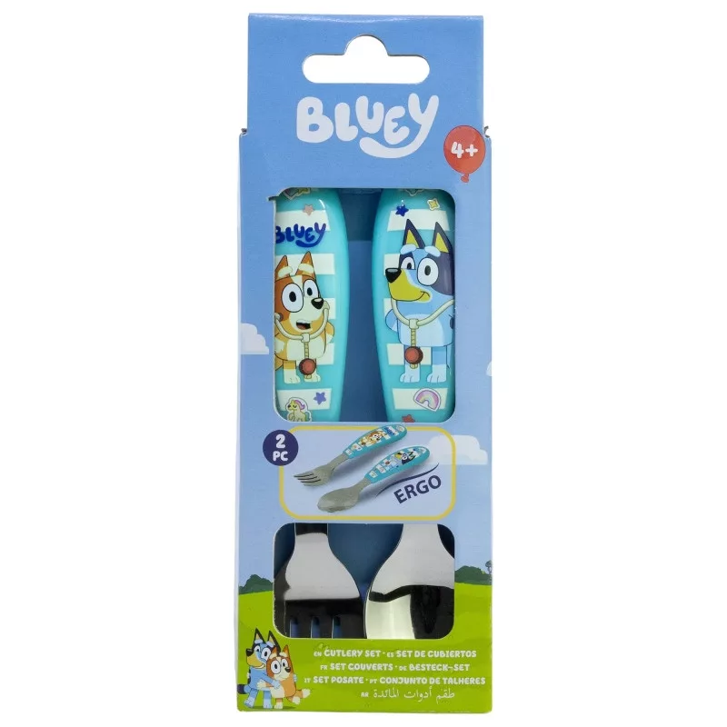 Set tacâmuri metalice Bluey Yummy, 2 piese, model ergonomic [1]