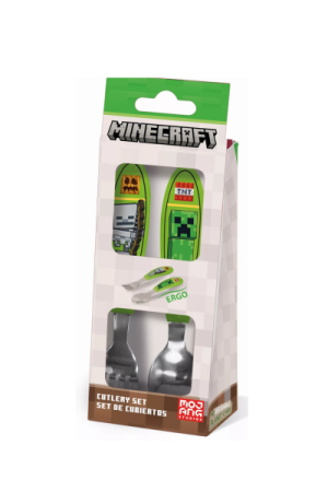 Tacâmuri - Set tacâmuri metalice Minecraft Core, 2 piese, model ergonomic