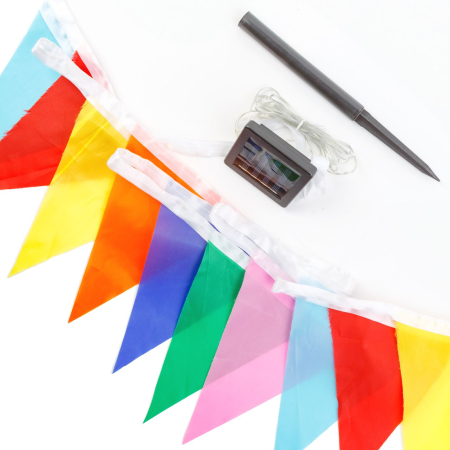 Șir de lumină solară - steag - 4 m - 35 LED-uri colorate [1]