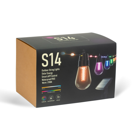 Șir de lumini solare inteligente - 84+15 LED-uri RGB - 14,5 m - bluetooth [8]