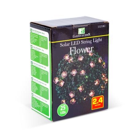 Șir lumină solară - floare - 2,4 m - 25 LED-uri alb cald [2]