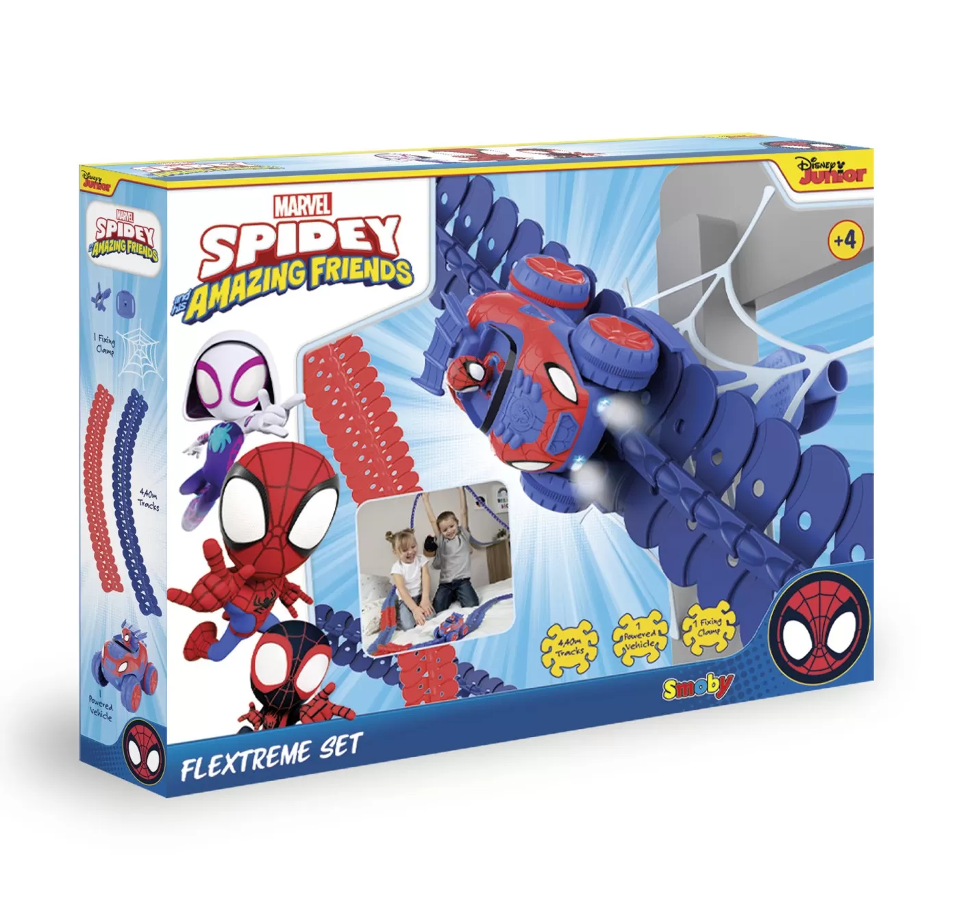 Mașinuțe cu telecomandă - SMOBY SPIDEY CIRCUIT FLEXTREME SET SPIDEY