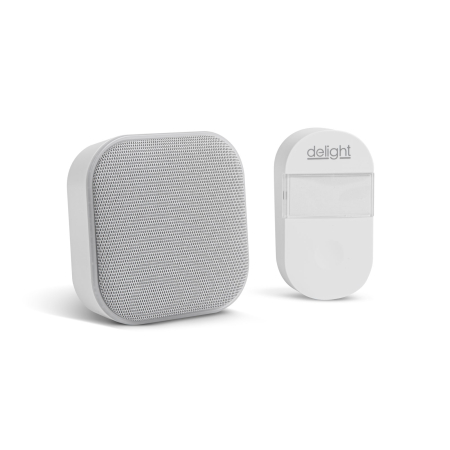 Sonerii fără fir - Sonerie wireless 2 în 1 și lumină de noapte - Kinetic - alb