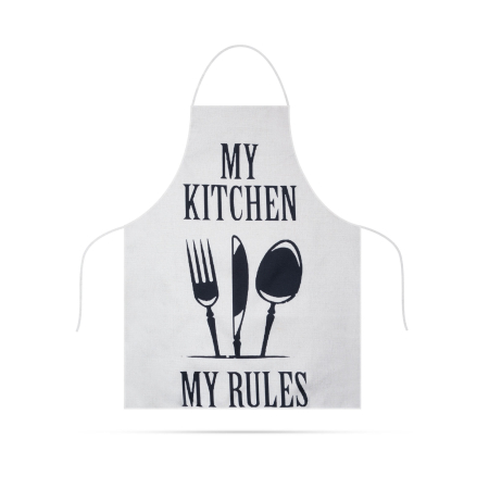Produse de Crăciun - Șorț de bucătărie - 68 x 52 cm - My kitchen, My rules! (alb)