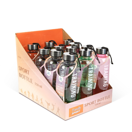 Sticlă sport – plastic transparent – 550 ml – 3 culori [5]