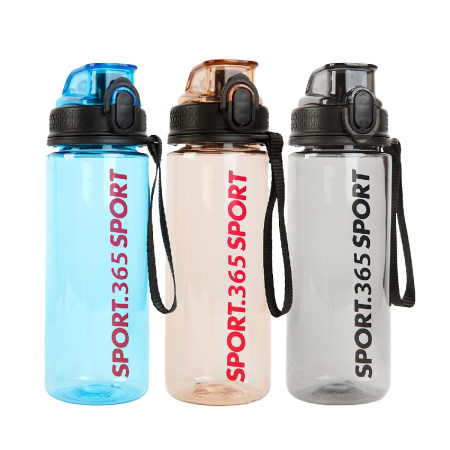 Sticlă sport – plastic transparent – 600 ml – 3 culori [1]