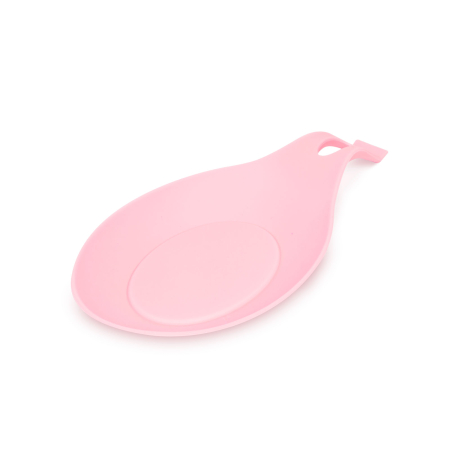 Articole pentru casă - Suport roz, siliconic, anti-picurare pentru lingura de gătit - 20 x 10 x 2 cm