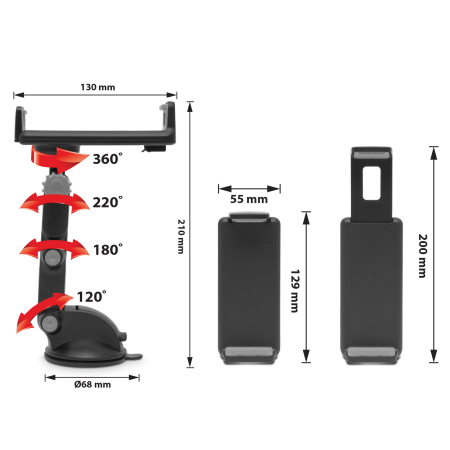 Suport universal auto – Telefon, GPS, Tablet [6]