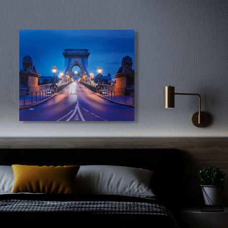Tablou decorativ cu LED - "Podul cu lanțuri" - 2 x AA, 38 x 48 cm [1]