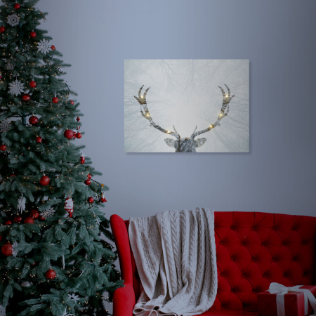 Tablou decorativ LED, cu ren - 40 x 30 cm [1]