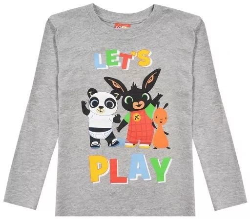 Tricou cu mânecă lungă pentru copii Bing Play Grey [1]