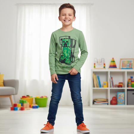 Tricouri cu mâneci lungi - Tricou cu mânecă lungă  pentru copii, Minecraft