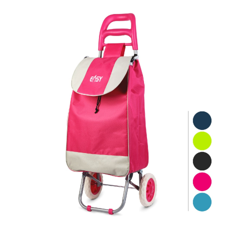 Accesorii cumpărături - Troller de cumpărături cu roți – 5 culori – 94 x 35 x 26 cm – poliester