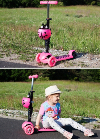 Biciclete și trotinete - TROTINETA MALPLAY BUBURUZA TIP SCOOTER ROZ