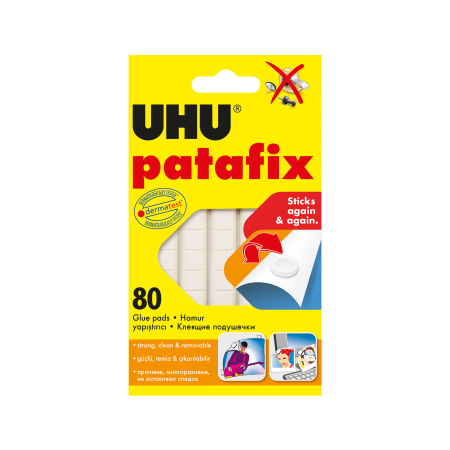 Bricolaj - UHU Patafix lipici alb din plastic - 80 buc / pachet