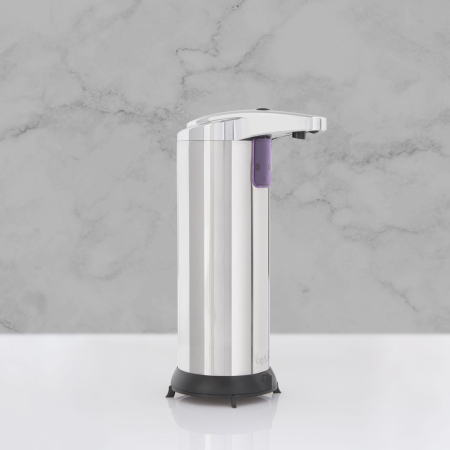Articole pentru casă - Vog und Arths - Dozator automat de săpun lichid - 220 ml- stand alone, cu baterie, crom lucios