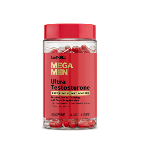 Potenta si viata sexuala - Mega Men Ultra Testosterone, Formula avansata pentru cresterea Testosteronului liber si total, 120 capsule, GNC