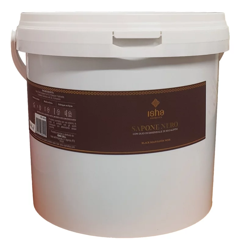 Produse - Sapun negru african cu eucalipt vrac, 5 Litri, Isha