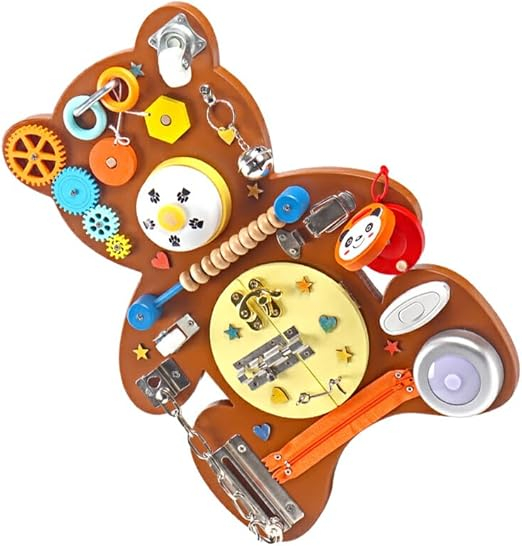 Busy Board Montessori din Lemn – Jucărie Educațională, Busyboard pentru Copii [4]