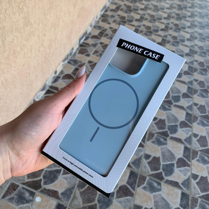 Husa Iphone 16 cu MagSafe - Silicon, interior catifelat, design Minimalist, Albastru deschis Apple [2]