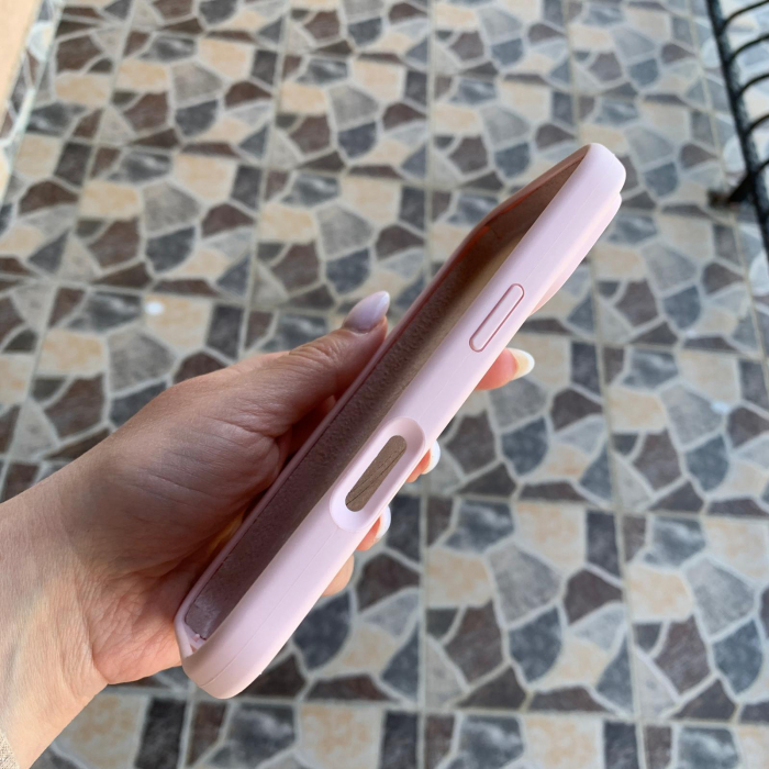 Husa Iphone 16 cu MagSafe - Silicon, interior catifelat, design Minimalist, Roz Pastel Apple [2]