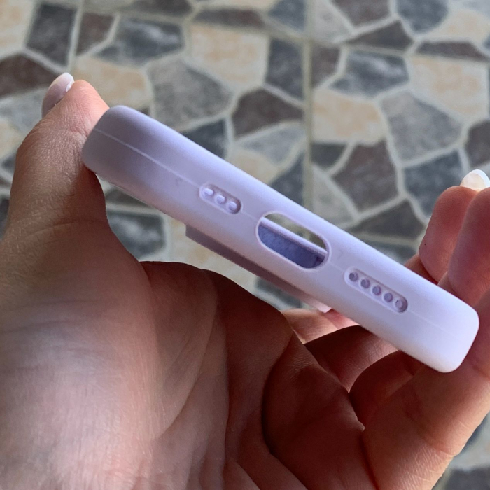 Husa Apple Iphone 16 PRO MAX  cu MagSafe - Silicon, interior catifelat, design Minimalist, Mov Pastel [2]