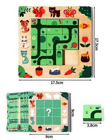 Joc Montessori din lemn – Asociază animalele cu hrana lor, 40 carduri cu dificultate gradată [3]