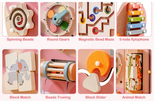 Busy Board / Busyboard Montessori Crocodil – Placă Educațională din Lemn pentru Perete [3]