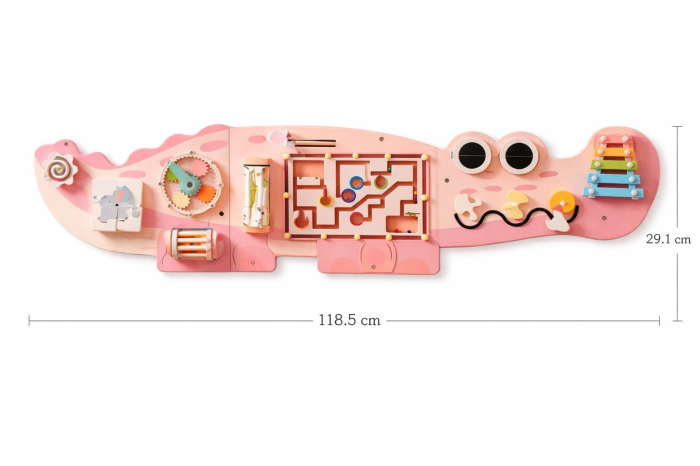 Busy Board / Busyboard Montessori Crocodil – Placă Educațională din Lemn pentru Perete [5]