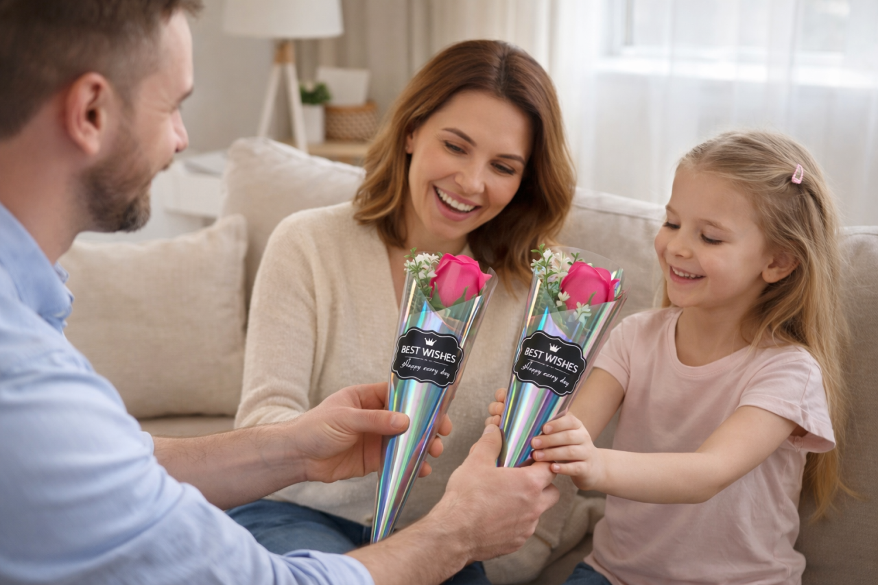 Set 24 Trandafiri de Săpun Parfumat În con din Plastic - 25 cm [2]