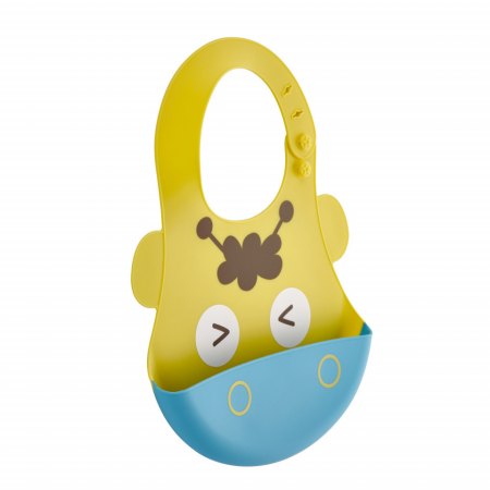 Bavete bebelusi - Baveta BabyJem din silicon Soft Baby Bib (Culoare: Galben)