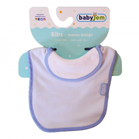 Bavete bebelusi - Baveta captusita din bumbac BabyJem (Culoare: Bleu)