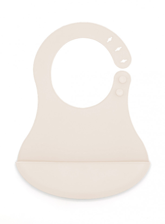 Bavete bebelusi - Baveta din silicon BabyJem (Culoare: Ecru)