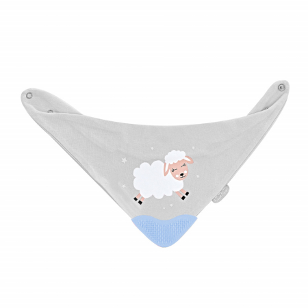 Bavete bebelusi - Baveta triunghi cu accesoriu dentitie BabyJem Cowboy Bib (Culoare: Bleu)