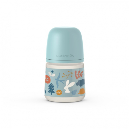 Suzete, biberoane si accesorii - Biberon din silicon, 150ml, SX Pro debit lent, albastru, Suavinex
