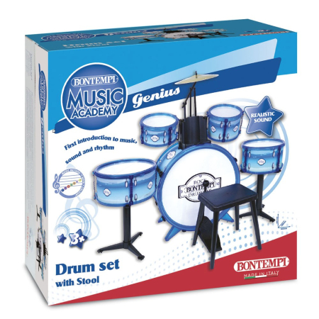 Jucării muzicale - BONTEMPI SET TOBE ROCK ALBASTRU