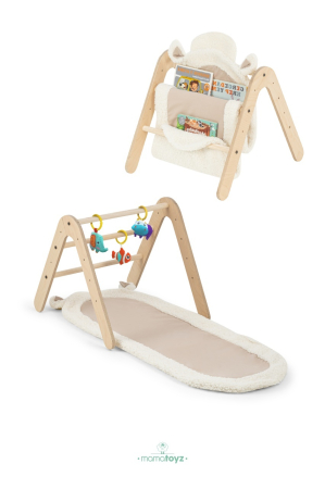 Mobilier camera copiilor - Centru activitati Montessori 2in1 - loc de joaca si biblioteca Gimy, MamaToyz