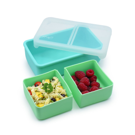 Hrănire - CUTIE PRANZ BENTO CU COMPARTIMENTE DETASABILE, MELII, MINT BLUE