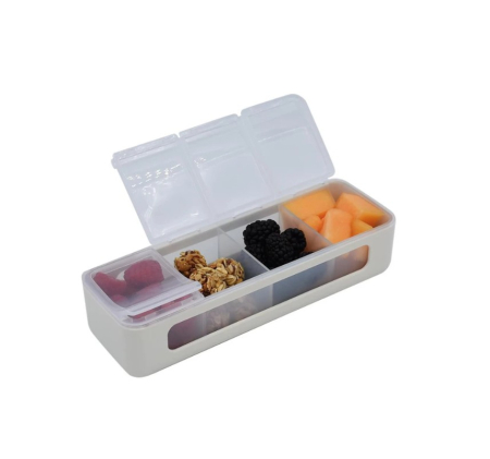 Accesorii hrănire bebe - CUTIE SNACK 4 COMPARTIMENTE, MELII LUXE, IVORY