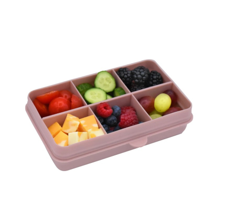 Accesorii hrănire bebe - CUTIE SNACK 6 COMPARTIMENTE, MELII LUXE, PINK