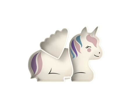Accesorii hrănire bebe - FARFURIE COMPARTIMENTATA DIN SILICON CU VENTUZA, MELII LUXE, UNICORN