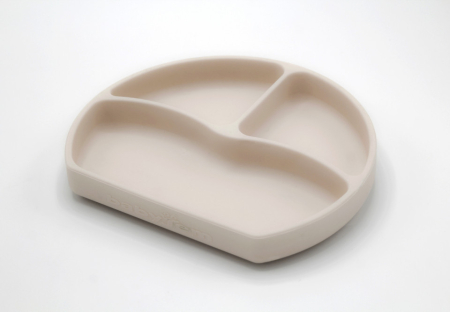 Alte accesorii hranire - Farfurie din silicon cu 3 compartimente pentru auto-diversificare BabyJem (Culoare: Ecru)