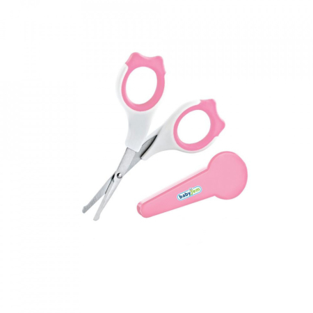 Articole sanatate - Forfecuta pentru bebelusi cu suport protectie BabyJem (Culoare: Roz)