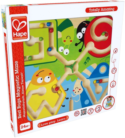Jucării din lemn - HAPE LABIRINT MAGNETIC INSECTE
