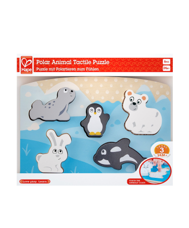 Jucării din lemn - HAPE PUZZLE TACTIL - ANIMALELE POLARE
